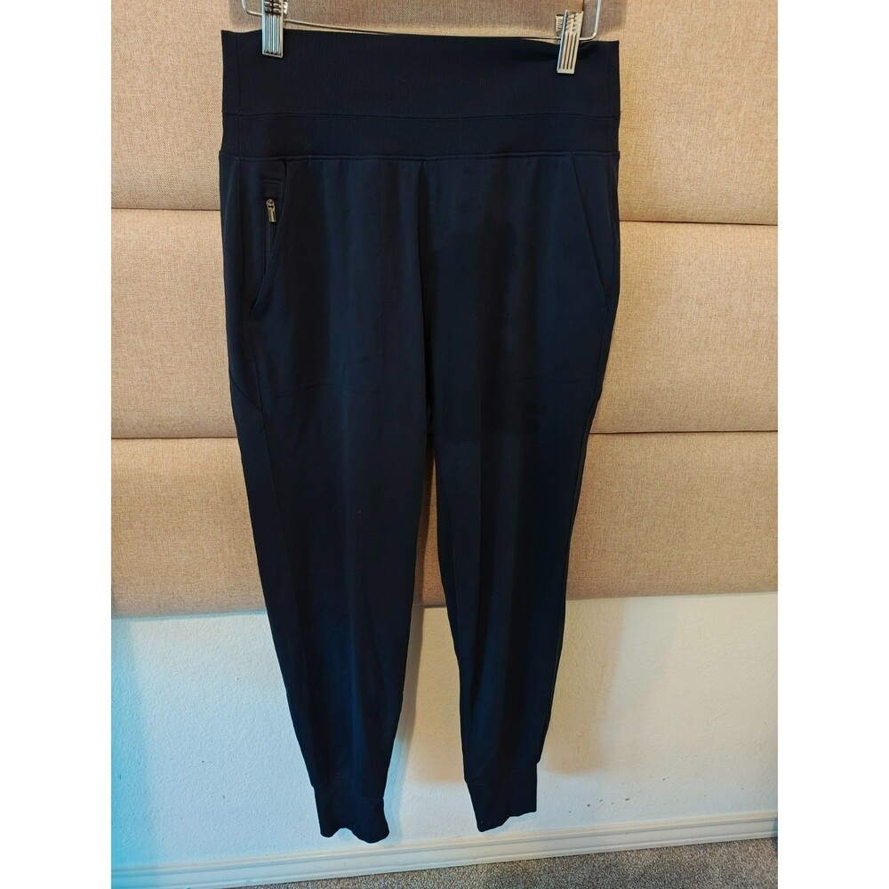 Athleta Jogger Pants Womens S Navy Blue Pull On Zippered Pockets